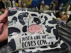 Just A Girl Who Loves Cows Kosmetiktasche Kosmetiktasche mit Reißverschluss NEU VERSIEGELT - Bild 1 von 2