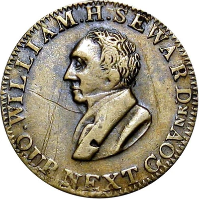 1834 William Seward Whig para gobernador de Nueva York político tiempos difíciles ficha HT-27 Foto 1 de 2