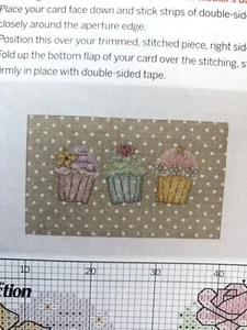 Cross Stitch Charts Cupcakes Sweet Things Tag Picture Card x3 From magazine - Picture 1 of 5