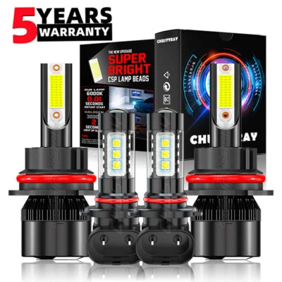 For 2003-05 Dodge Ram 1500 2500 3500 4X 6000K LED Headlight + Fog Light bulbs - Image 1 of 4