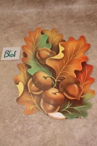 B61G VINTAGE OAK LEAVES & ACORNS CARDBOARD DIECUT FALL DECORATION 9 X 12" NOS - Picture 1 of 1