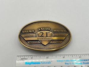 Vintage 1992 Walnut Valley 21st Flatpicking Championship Winfield KS Belt Buckle - Picture 1 of 3
