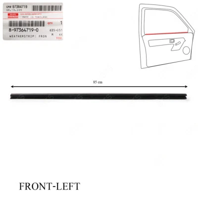 For Isuzu D-Max Dmax Hi-Lander 2003 08 10 Front Lh Inner Weatherstrip Door Belt - Image 1 of 4