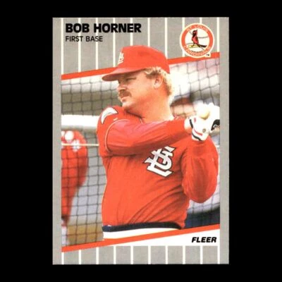 Bob Horner 1989 Fleer St. Louis Cardinals #452 R322G 53 - Image 1 of 2