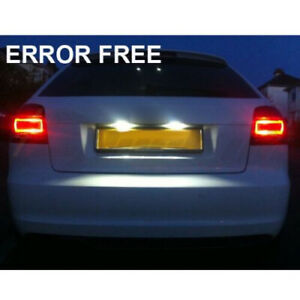 2x 12 LED Audi A3 A4 A6 Number Plate PURE XENON WHITE Light Bulbs - ERROR FREE