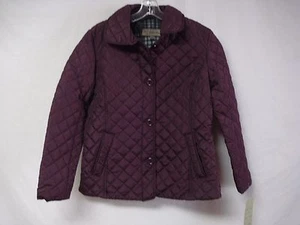 NWT Women's KC Collections Quilted Coat Jacket Size Medium Merlot #500G - Picture 1 of 3