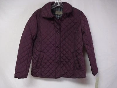 NWT Women's KC Collections Quilted Coat Jacket Size Medium Merlot #500G - Image 1 of 3