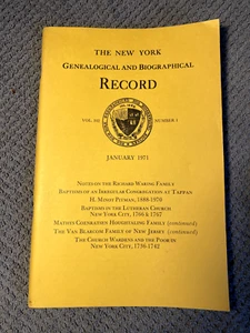 New York Genealogical and Biographical Record, Vol 102, Number 1, January 1971 - Bild 1 von 1