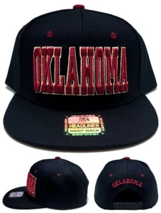 Oklahoma New Headlines Leader Sooners Black Crimson Red Era Snapback Hat Cap - Picture 1 of 8