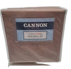 Cannon Twin 3 Piece Sheet Set 250 Thread Count Colorstay Khaki Tan Sears New NIP - Picture 1 of 4
