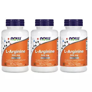 NOW Foods (3 PACKS) L-Arginine, 500 mg, 100 Capsules - Picture 1 of 6
