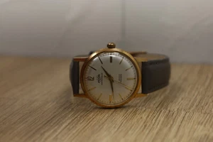 Vintage Enicar Enishock Men's Manual Wind Watch 17 Jewels Gold Tone 33mm - Picture 1 of 6