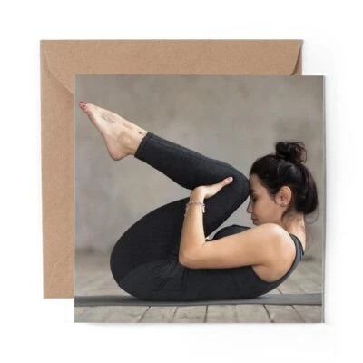 DV DESIGN 1 x Blank Greeting Card Yoga Pose Studio Gym #46517