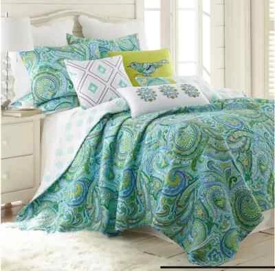 Levtex Home  Darjeeling Teal FULL/ QUEEN 3 PCS. QUILT SET NEW - Image 1 of 4