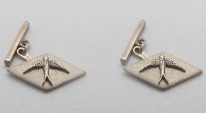 Hirondelle : Boutons de Manchette en Argent 925 - Oiseau - Balestruccio - - Picture 1 of 2