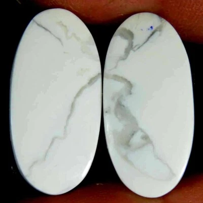 24,75 kt. 100 % natürlicher Howlith ovaler Cab Edelstein 12 x 25 x 3 mm passe... - Bild 1 von 4