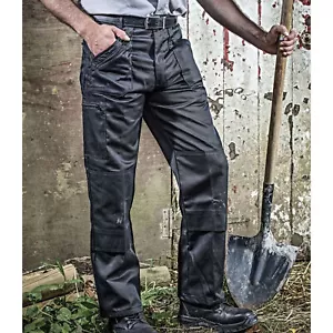 Pantalone da combattimento uomo da lavoro Security Sia Action Army, pantaloni da lavoro cargo tasche al ginocchio - Foto 1 di 4
