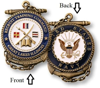 U.S. Navy ~ RTC ~ Recruit Training Command ~ Great Lakes ~ Challenge Coin - Image 1 of 2