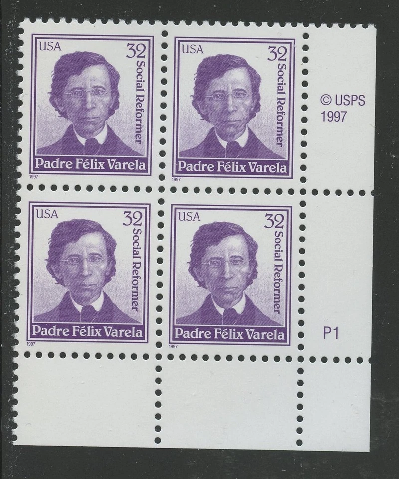 US 3166, 1997 32c VARELA, LR PBOF4, MNH (US1370K) - Image 1 of 1