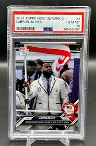 2024 TOPPS NOW OLYMPIC GAMES #4 LEBRON JAMES PSA 10 - Picture 1 of 3