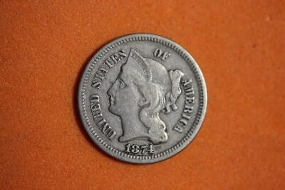 Estate Find 1874- Three Cent!!  #K34534 - Image 1 of 2