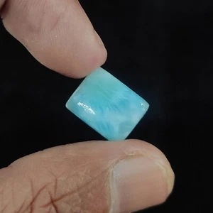 Collar Cabujón Larimar Rectángulo Natural 9.00 Cts Fabricación 14X11X4.5 MM - Imagen 1 de 6