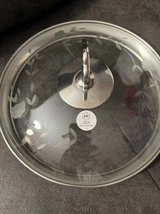 Princess House Heritage Etched Glass Replacement Lid 7.5” Pot Stainless Handle - Picture 1 of 6