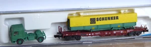 Roco 1904 N Pocket Wagon With Volvo Truck Shipping Schenker DB Era 4/5 - Picture 1 of 3