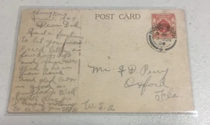 3 Jun 1924 used post card from Hong Kong China to USA 4 cent stamp - Picture 1 of 2