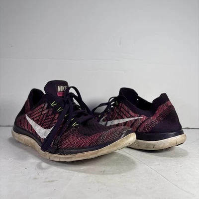 Size 9.5 Nike Free 4.0 Flyknit Purple/Pink Running Shoes 717076-502 - Image 1 of 4