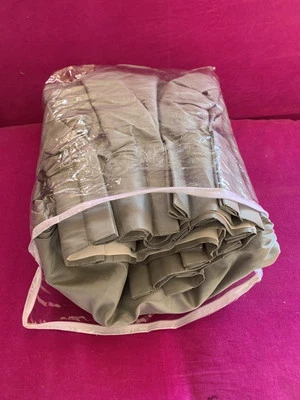 Restoration Hardware Thai Silk Solid Drape French Pleat 70 x 84 Silver Sage - Image 1 of 4