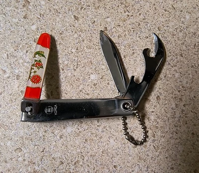 Cortaúñas/Pesca Vintage Super Marca-Cuchillo-Abridor de Botellas, Esmalte-Pez Vela  Foto 1 de 4