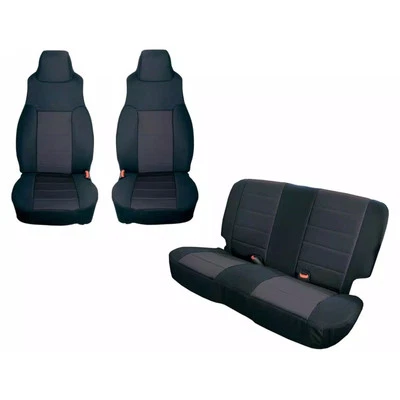 Rugged Ridge Neoprene Front/2nd Row Black Seat Covers for 03-06 Jeep Wrangler TJ - Image 1 of 3