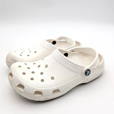 Zuecos clásicos Crocs correa para el tobillo punta redonda zapatos sin cordones niños blancos talla J6 EU22 Foto 1 de 4