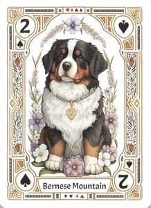 Bernese Mountain Dog Art Single Swap Playing Card – Koppal - Picture 1 of 2