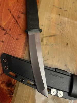 Cold Steel Kobun Fixed Knife 5.5" AUS8A Steel Tanto Blade Black Kray-Ex Handle - Image 1 of 4