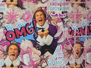 Custom Cotton Woven Fabric Elf Movie Christmas By The 1/4 Yard 9x56  - Picture 1 of 2