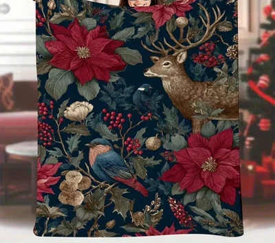 Wohndecke Tagesdecke Kuscheldecke Teddyfell Bett Decke Weihnachtsbaum Geschenk - Bild 1 von 3