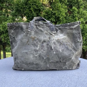Vintage SEGER Coal Bag Heavy Canvas Riveted Tote Bag 30s 40s - Picture 1 of 15