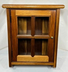 Vintage massiver Nussbaum Wandschrank Schrank mit Glastür 23,5"x16,25" - Bild 1 von 16