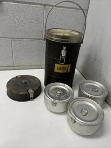 VINTAGE 1930s FOOD THERMOS FLASK MILITARY PICNIC RETRO KITCHEN CAFE ART BAR - Picture 1 of 10