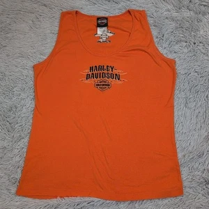 Camisa Harley Davidson para mujer XL naranja camiseta sin mangas St. Paul Moto elástica informal - Imagen 1 de 8
