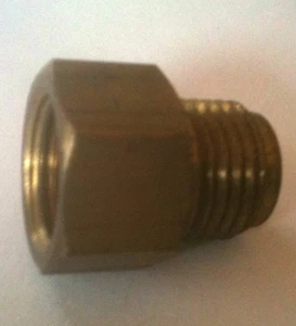 Brass 1/8" Npt Male to 1/4" Female Inverted Connector BMFI125250 @ Speed Tech - Foto 1 di 2