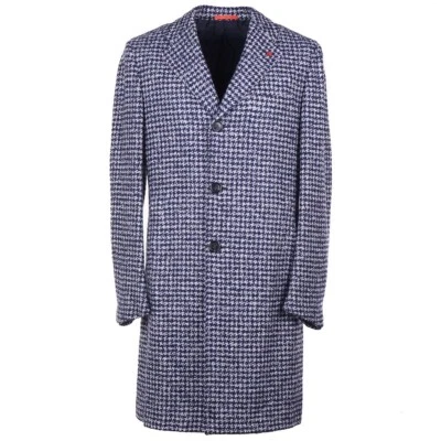 Isaia 'Ross' Tailored-Fit Houndstooth Check Cashmere Overcoat 40R (Eu 50) NWT - Image 1 of 4