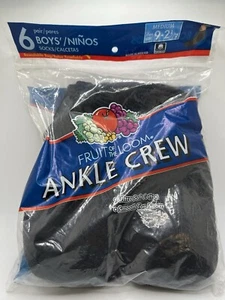 2003 Fruit Of The Loom 6 Paar Black Ankle Crew Medium  - Bild 1 von 3