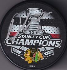 BECKETT DUNCAN KEITH SIGNED CHICAGO BLACKHAWKS 2015 STANLEY CUP CHAMPS PUCK 6752