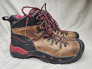 Keen Pittsburgh Work Boots Mens 15 Waterproof Steel Toe Brown Red Leather Hiking - Picture 1 of 14