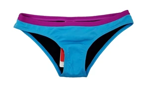 SPEEDO Womens Swimming Bikini Bottoms Blue Black Purple Logo Size 12 13 - Picture 1 of 2