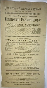 1889 Surbiton Assembly Rooms Playbill Leaflet (F) - Picture 1 of 1