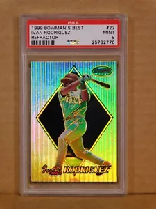 1999 BOWMAN'S BEST #22 IVAN RODRIGUEZ REFRACTOR PSA 9 - Picture 1 of 2